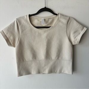 Aerie Offline Beige Crop Top |  Size M | Casual Athleisure